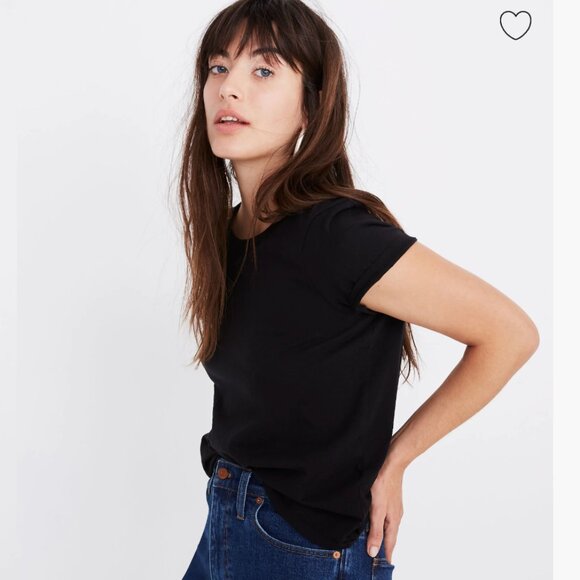 MADEWELL Northside Vintage Tee Shirt Black Womens Sz Small - Picture 1 of 3